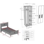 Demonte Dekor Asimo Çocuk Genç Odası Takımı (H-L-B) Safirmeşe-Beyaz - Görsel 5