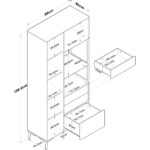 Rani JE112 Çok Amaçlı Dolap 2 Kapaklı 3 Çekmeceli Kiler Mutfak Dolabı Beyaz - Görsel 2