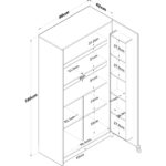 Rani JE103 Çok Amaçlı Dolap Tekerlekli Iki Kapaklı Kiler Erzak Mutfak Dolabı Beyaz - Görsel 2
