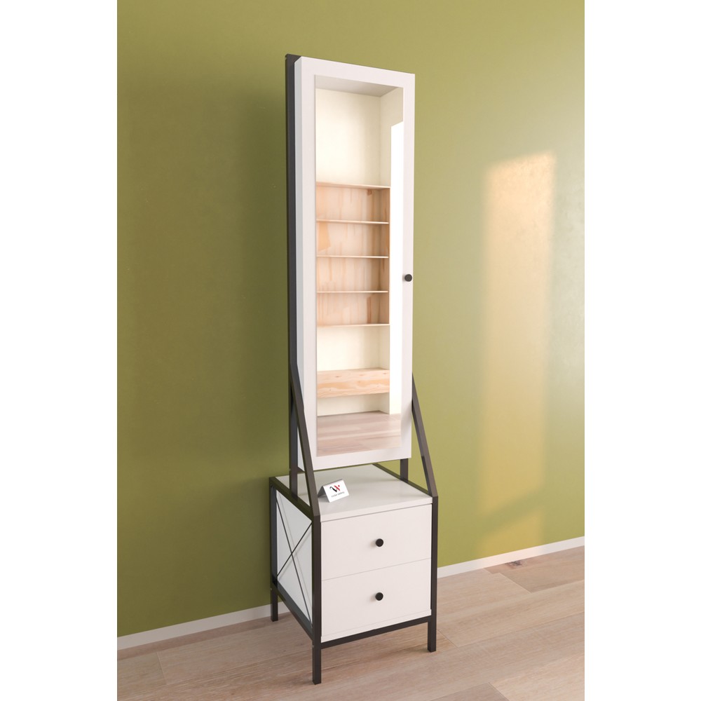 110000714249869.jpg Hediyeler Kapında Aynalı Takı ve Aksesuar Dolabı Çekmeceli Çok Amaçlı Dolap - Görsel 1