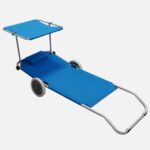 Sunfun Gölgelikli Tekerlekli Katlanır Taşıma Arabası Şezlong - Görsel 2