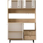 Robin Home Lounge Kahve Köşesi Çok Amaçlı Dolap Mutfak Dolabı Sepet-Beyaz - Görsel 4