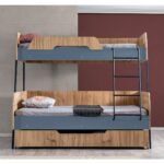 Setay Alba Yavrulu Geniş Ranza, Mavi + 3 Adet Comfort Yatak - Görsel 3