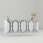 Demonte Dekor Yumedi Modern Konsol Beyaz-Gümüş - Görsel 3