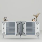 Demonte Dekor Yumedi Modern Konsol Beyaz-Gümüş - Görsel 4