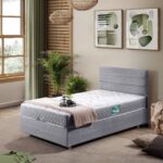 Setay Sofia Tek Kişilik Baza Başlık Comfort Yatak Seti - Açık Gri