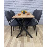 Bambeds Mobilya Masa Takımı, Yemek Masası, Mutfak Masası, Balkon Masası - 60X120 Çam 4 Sandalye - Görsel 2