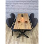 Bambeds Mobilya Masa Takımı, Yemek Masası, Mutfak Masası, Balkon Masası - 60X120 Çam 4 Sandalye - Görsel 3