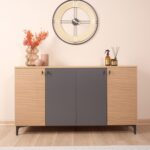 Just Home Alina 4 Kapaklı Konsol - Sepet  Antrasit  Yunus - 140 cm