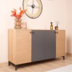 Just Home Alina 4 Kapaklı Konsol - Sepet  Antrasit  Yunus - 140 cm - Görsel 2