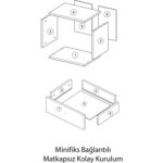 Montenero Komodin Parlak Beyaz Çekmeceli Ahşap Komodin Yatak Odası - Görsel 5
