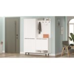 L'occi Concept Living Portmanto Vestiyer Ayakkabılık Metal Ayaklı Beyaz Lg1-W - Görsel 3