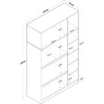 Rani BA104 Yüklük 6 Kapaklı 10 Raflı Yatak Yorgan Yastık Saklama Dolabı Sepet Ceviz - Beyaz - Görsel 2