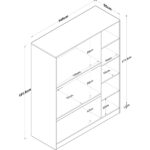 Rani BA105 Yüklük 3 Kapaklı 8 Raflı Yatak Yorgan Yastık Saklama Dolabı Sepet Ceviz - Beyaz - Görsel 2