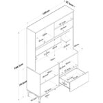 Rani JE175 Çok Amaçlı Dolap Çekmeceli 6 Kapaklı Kiler Mutfak Dolabı  Sepet Ceviz - Beyaz - Görsel 2
