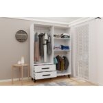 Metalia Gm 070-B Novado Siyah Kulplu Ayaklı Aynalı Gardırop - Görsel 4