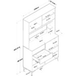 Rani JE179 Çok Amaçlı Dolap 8 Kapaklı 2 Çekmeceli Kiler Mutfak Dolabı  Beyaz - Sepet Ceviz - Görsel 2