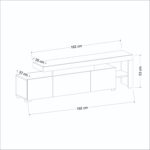 İnarch Dizayn Beliz LED Işıklı Tv Ünitesi, Tv Sehpası, Raflı - Traverten - Görsel 5