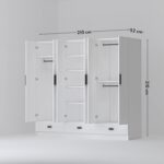 İmbaş Inci  6 Kapak 3 Çekmeceli Mega Gardırop - Görsel 4