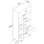 Rani JE165 Çok Amaçlı Dolap 5 Kapaklı 1 Çekmeceli Kiler Mutfak Dolabı Beyaz - Görsel 2