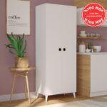 İmbaş 2 Kapaklı 5 Raflı Mega Çok Amaçlı Mutfak Dolabı Banyo Dolabı Beyaz %100 Mdf - Görsel 3