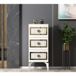 Demonte Dekor Norra Çocuk Genç Odası Takımı (B-H-L) Beyaz-Altın - Görsel 3