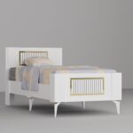 Demonte Dekor Norra Çocuk Genç Odası Takımı (H-B-L-P-R) Antrasit-Beyaz-Altın - Görsel 2