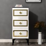 Demonte Dekor Norra Çocuk Genç Odası Takımı (H-B-L-P-R) Antrasit-Beyaz-Altın - Görsel 3