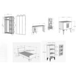 Demonte Dekor Norra Çocuk Genç Odası Takımı  (H-G-C-L-P-R) Beyaz-Altın - Görsel 5