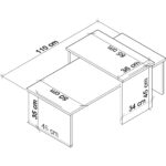 Cool Home Vera 2 ' Li Orta Sehpa , Servis Sehpası  Traverten (Mermer Desen) - Görsel 2