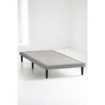 Niron Yatak Niron Slim Karyola - 90X190 Tek Kişilik Baza - Metal Iskeletli, Yüksek Ayaklı ve Keten Kumaşlı