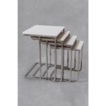 Veys Sehpa Tekerleksiz  - Vegas Zigon Sehpa  4 Lü - Beyaz - Görsel 2