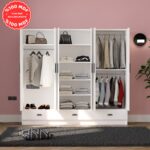 İmbaş Inci 6 Kapak 3 Çekmeceli Gardırop  Mdf - Görsel 2