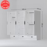 İmbaş Inci 6 Kapak 3 Çekmeceli Gardırop  Mdf - Görsel 4