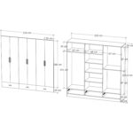 İmbaş Inci 6 Kapak 3 Çekmeceli Gardırop  Mdf - Görsel 5