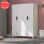 İmbaş Inci 4 Kapaklı 2 Çekmeceli Gardırop Beyaz %100 Mdf