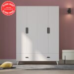 İmbaş Inci 4 Kapaklı 2 Çekmeceli Gardırop Beyaz %100 Mdf - Görsel 2