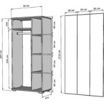 Nirvana (C) 3 Kapaklı Gardırop Elbise Dolabı ve Çok Amaçlı Dolap Antrasit-Safirmeşe - Görsel 5