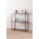 Dekopratik Berra Camlı Metal Dresuar Dekoratif Raflı Kahve Köşesi Konsol - Görsel 2