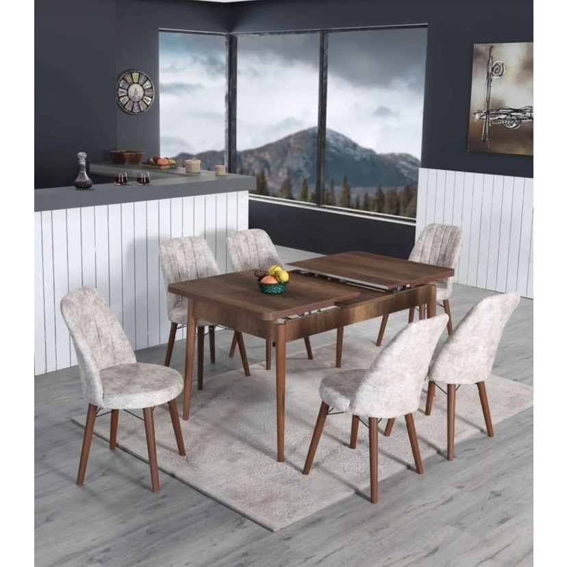 110000756675894.jpg Yonga concept Açılabilir Masa Sandalye Takımı (6 Sandalyeli) - Görsel 1