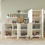 Cool Home Bono Raflı Kahve Köşesi ve Çok Amaçlı Dolap Seti , Erzak Kiler Dolabı Beyaz - Görsel 2