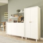 Cool Home Bono Raflı Kahve Köşesi ve Çok Amaçlı Dolap Seti , Erzak Kiler Dolabı Beyaz - Görsel 3