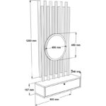 L'occi Concept Cosmia Aynalı Dresuar Ahşap Çıtalı Set Hol Antre Cs4-W - Görsel 6