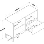 Rani JE161 Kahve Köşesi Çok Amaçlı Dolap 2 Kapaklı 1 Çekmeceli Kiler Mutfak Dolabı Beyaz - Sepet Ceviz - Görsel 2