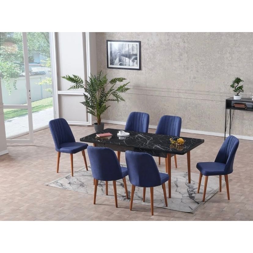 110000760443578.jpg Yonga concept Açılabilir Mutfak Masası Takımı (6 Sandalyeli ) - Görsel 1