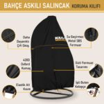 Haegs Bahçe Salıncağı Örtüsü, Rattan Hamak Koltuk Salıncak Koruyucu Kılıfı Brandası, 190 x 115CM - Görsel 3