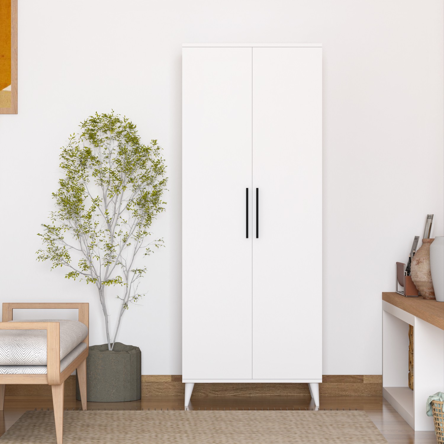 110000762621834-1.jpg İmbaş 2 Kapaklı Askılı ve Raflı Gardırop - Görsel 1