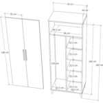 İmbaş 2 Kapaklı Askılı ve Raflı Gardırop - Görsel 4