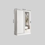 Tumblera Berceste Beyaz 2 Sürgü Kapaklı Aynalı 8 Bölmeli Dolap Gardırop - Görsel 5