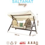 Hier Swing Saltanat Ahşap Rattan Salıncak Dış Mekan Bahçe Balkon ve Teras Salıncağı Krem - Görsel 6
